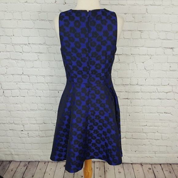 CECE Selena Leopard Blue Black Sleeveless Dress 4 - Picture 4 of 8